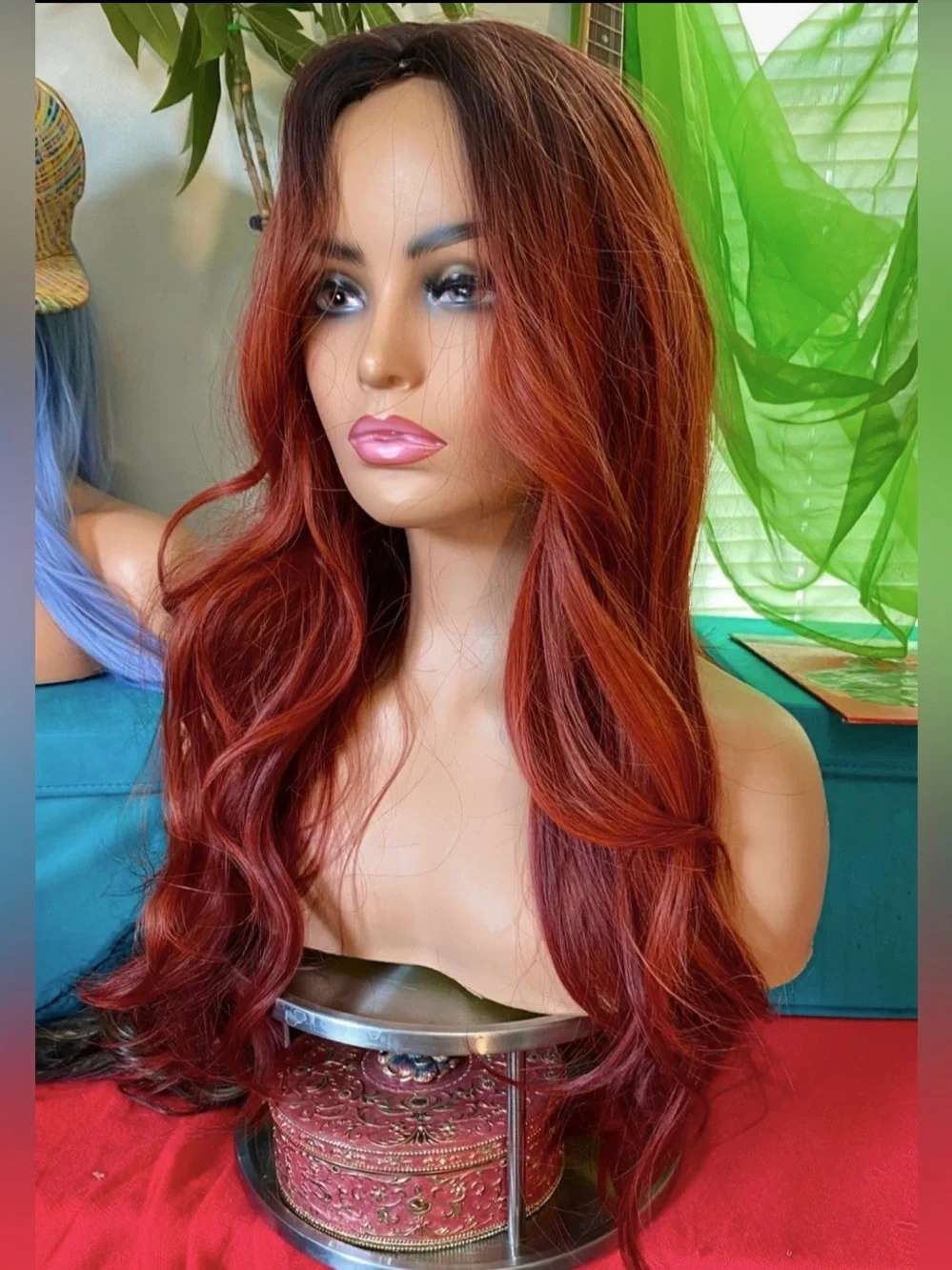 LAST ONE- Deep red ombré wig